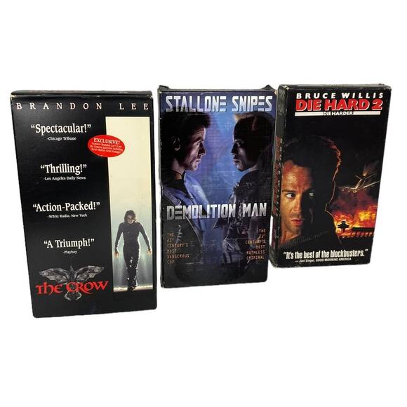 The Crow, Demolition Man, and Die Hard 2 VHS Bundle Set - Picture 6 of 6
